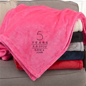 Modern Anniversary Personalized 60x80 Pink Fleece Blanket