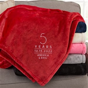 Modern Anniversary Personalized 50x60 Red Fleece Blanket