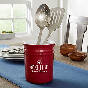 Monogram Utensil Set with Holder