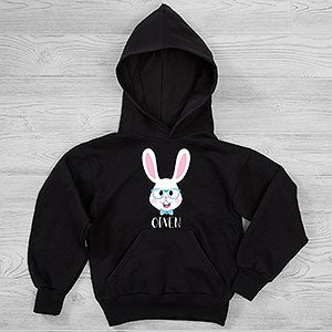 Build Your Own Boy Bunny Personalized Easter Hanes Kids Hooded Sweatshirt - Youth Medium (8/10) - Black