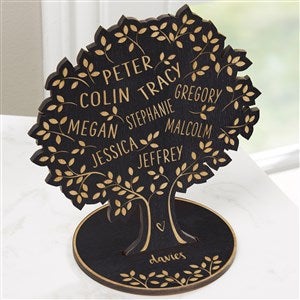 Family Tree Of Life Personalized Black Stain Wood Keepsake