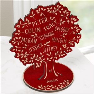 Family Tree Of Life Personalized Red Wood Keepsake