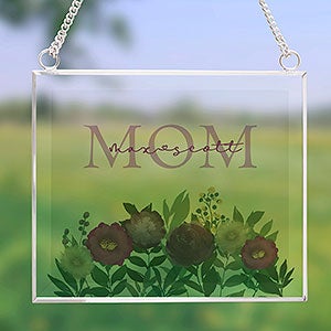 Floral Love For Mom Personalized Glass Suncatcher