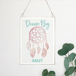 Dream Catcher Personalized Hanging Glass Wall Decor