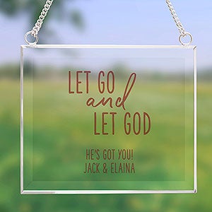 Let Go Spiritual Quote Personalized Glass Suncatcher