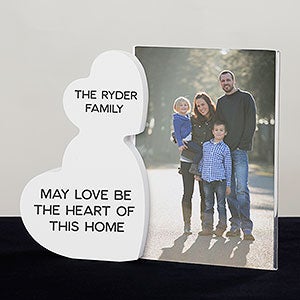 Personalized Wooden Hearts Photo Frame - Write Your Own Message