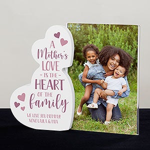 Heart Of The Family Personalized Wooden Hearts Photo Frame