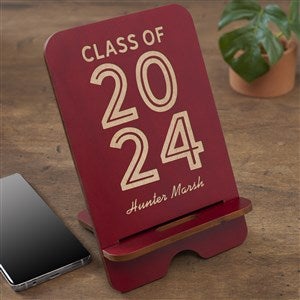 Graduating Class Of Personalized Red Poplar Wooden Phone Stand