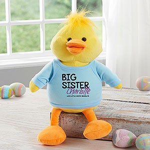 Personalized Plush Duck - Big Sister - Blue