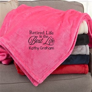 Retired Life Personalized 50x60 Pink Fleece Blanket