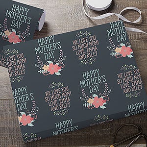 Mother's Day Floral Personalized Wrapping Paper Roll