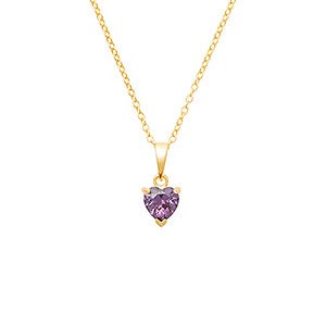 Custom Heart Birthstone Gold Necklace - 1 Stone