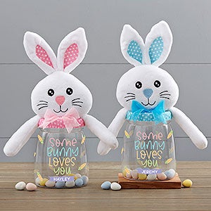 Some Bunny Loves You Personalized Easter Bunny Candy Jars - 31878