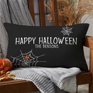 Jack-o'-Lantern Personalized Lumbar Outdoor Throw Pillow - 12x22