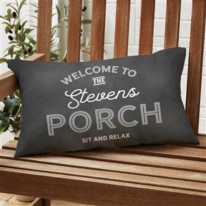 Welcome To... Personalized Lumbar Outdoor Throw Pillow - 12x22