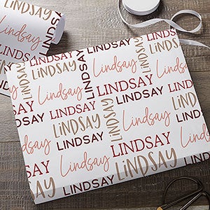 Collage Name Personalized Wrapping Paper Roll - 18ft Roll