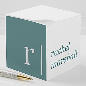 Modern Monogram Personalized Paper Note Cube