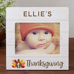 Baby's First Thanksgiving Personalized Shiplap Frame 5x7 Horizontal