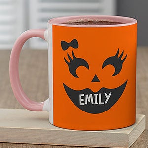 Jack-o'-Lantern Personalized Coffee Mug 11oz Pink