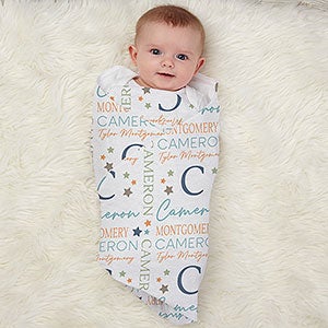 Star Struck Baby Boy Personalized Receiving Blanket