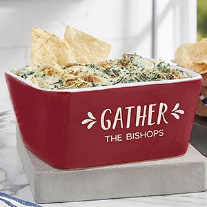 Gather & Gobble Personalized Small Square Baking Dish - Red