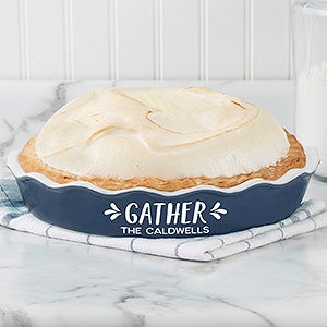 Gather & Gobble Personalized Classic Ceramic Pie Dish - Navy