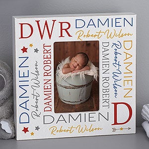 Star Struck Baby Boy Personalized 4x6 Box Frame - Horizontal