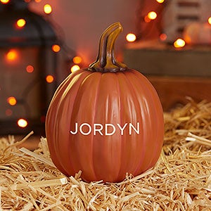 Family Initial Personalized Pumpkin - Small Orange