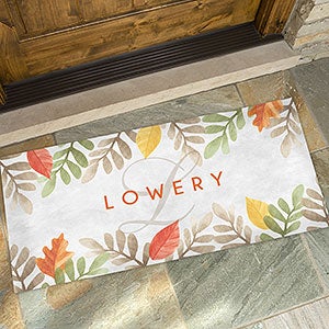 Autumn Leaves Personalized Doormat - 24x48