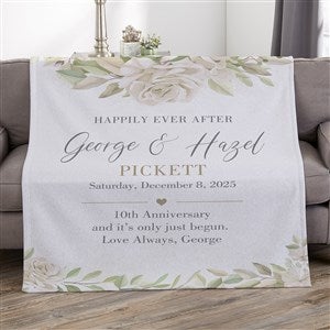 Floral Anniversary Personalized 50x60 Sweatshirt Blanket