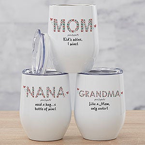 Mom's Sippy Cup Personalized Stainless Insulated Wine Cup