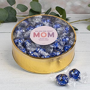 You Are One Sweet Mom Personalized Extra Large Lindt Gift Tin Dark Chocolate