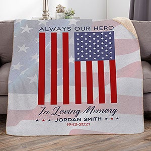 Always Our Hero Personalized 60x80 Sherpa Blanket