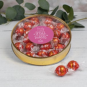 A Treat For Someone Sweet Personalized Large Lindt Gift Tin - Milk Chocolate