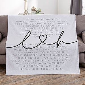 Drawn Together By Love Personalized Wedding Vows 50x60 Sweatshirt Blanket