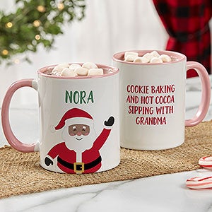 Santa Character Personalized Christmas Mug 11oz Pink