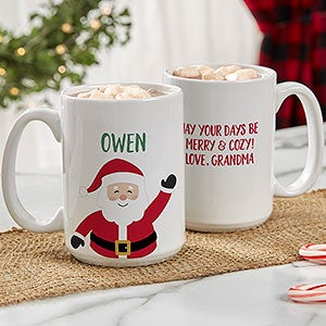 Santa Character Personalized Christmas Mug 15oz White