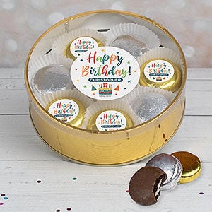 Bold Birthday X-Large Tin With 16 Chocolate Covered Oreo Cookies - Gold