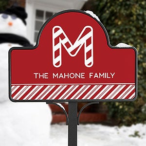 Candy Cane Lane Personalized Magnetic Garden Sign