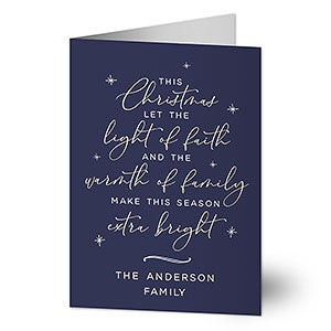 Religious Typography Personalized Holiday Card - Premium - Set Of 15