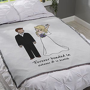 Wedding Couple PhiloSophie's Personalized 56x60 Woven Throw