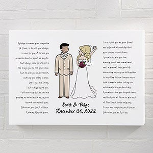 Wedding Vows PhiloSophie's Personalized Canvas Print - 24x36