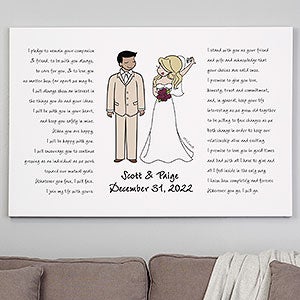 Wedding Vows PhiloSophie's Personalized Canvas Print - 28x42