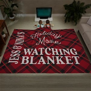 Christmas Movie Watching Personalized 108x90 Plush King Fleece Blanket