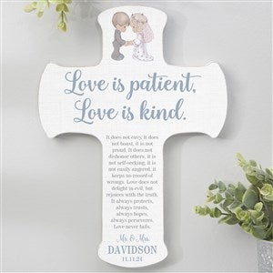 Precious Moments Love Is Patient Personalized Wedding Cross 8x12