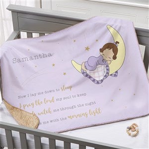 Precious Moments Bedtime Personalized Baby Girl 30x40 Sherpa Blanket