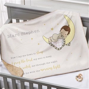 Precious Moments Bedtime Personalized Baby Boy30x40 Sherpa Blanket