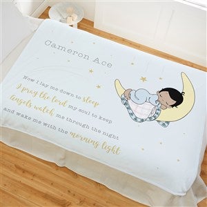 Precious Moments Bedtime Personalized Baby Boy 60x80 Fleece Blanket