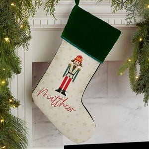 Sugarplum & Nutcracker Personalized Green Christmas Stocking