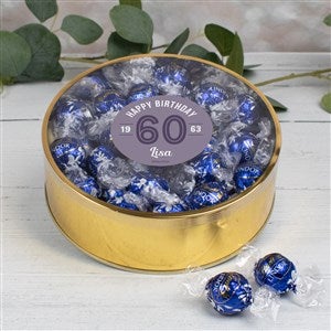 Modern Birthday For Her Personalized Extra Large Lindt Gift Tin - Dark Chocolate